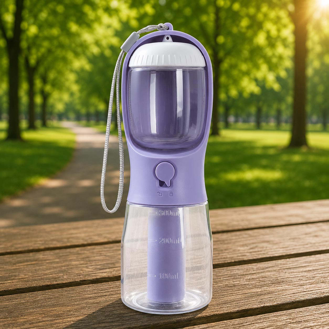 🐶 Botella portátil 3 en 1 para perritos y gatitos felices
